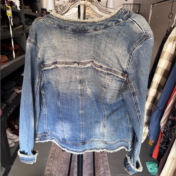 INC denim jean jacket womans size medium - Picture 5 of 5